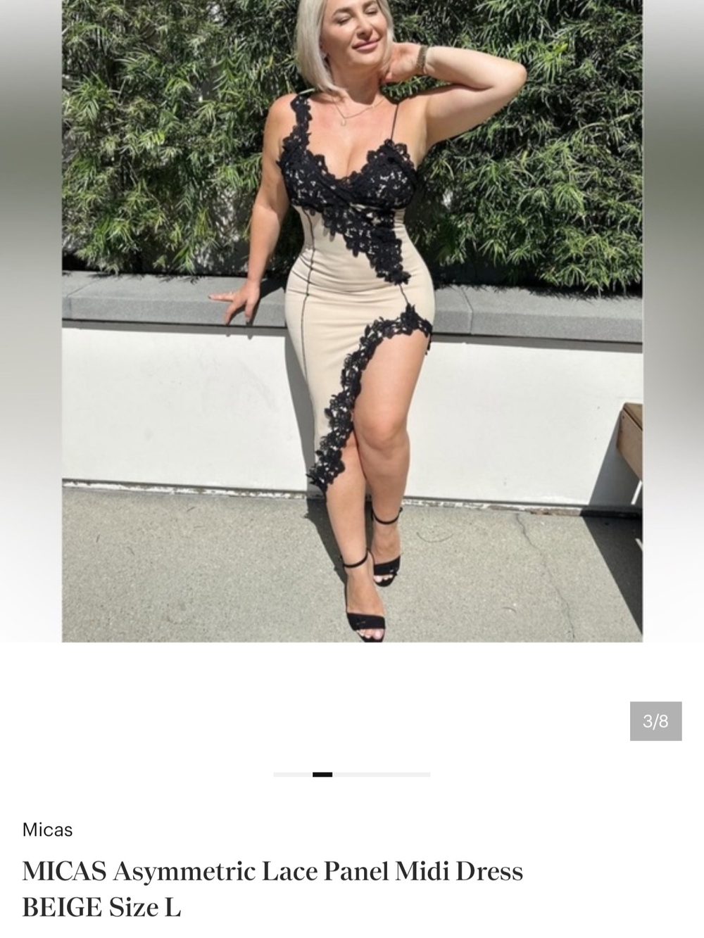 Asymmetrical Black Appliqué Bodycon Formal Dress - Picture 3 of 3
